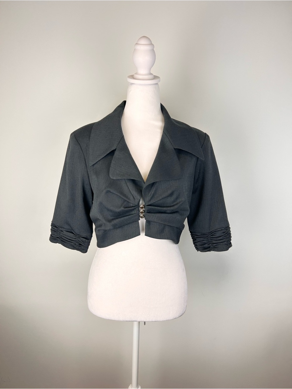 Black Halo NWT Y2K Cropped Herringbone Jacket M Made in USA